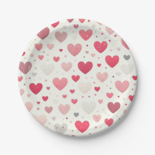 Kleurrijk Valentijnsdag hart Papieren Bordje