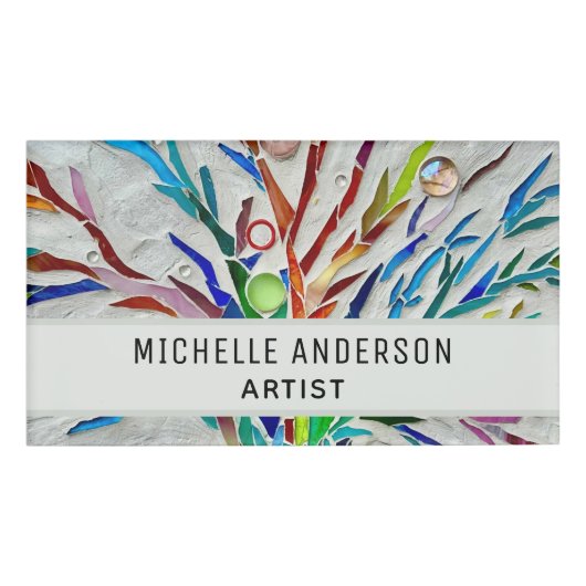 Kleurrijk van de kunstenaar naambadge (Voorkant)