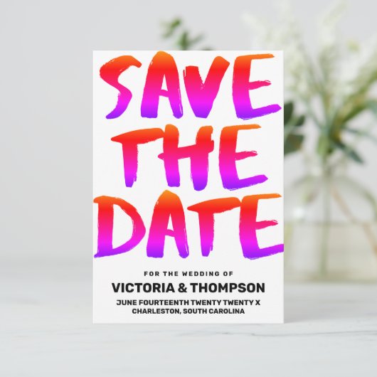 Kleurrijk van de trouwpagina save the date (Staand voorkant)