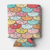 Kleurrijk varkensneushoorntje blikjeskoeler (Achterkant)