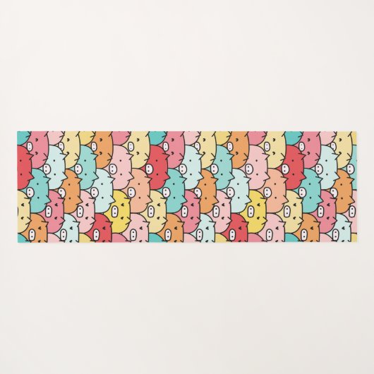 Kleurrijk varkensneushoorntje yogamat (Achterkant (horizontaal))