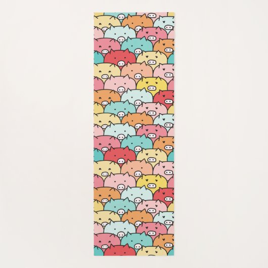 Kleurrijk varkensneushoorntje yogamat (Achterkant)