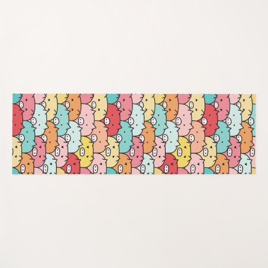 Kleurrijk varkensneushoorntje yogamat (Voorkant (horizontaal))