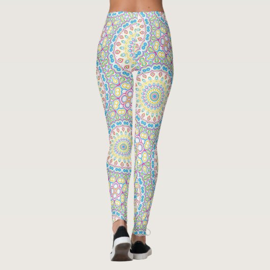 Kleurrijk veelkleurig mandala patroon leggings (Achterkant)