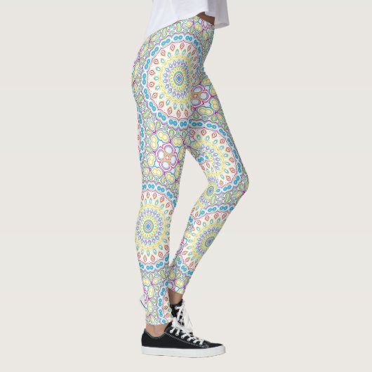 Kleurrijk veelkleurig mandala patroon leggings (Rechts)