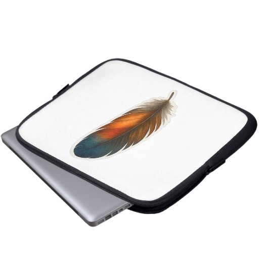 Kleurrijk veerontwerp laptop sleeve (Voorkant onderkant)