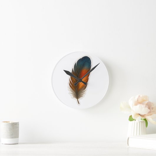Kleurrijk veerontwerp ronde klok (Huis)