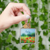 Kleurrijk Veld met Poppies Sleutelhanger (Hand)