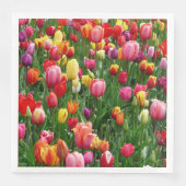 Kleurrijk veld van tulpen bloemen papier servetten (Voorkant)