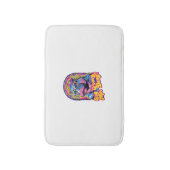 Kleurrijk verblijf Groovy Moo Deng Pygmy Hippo Des Badmat (Voorkant Verticaal)