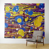 Kleurrijk verfpatroon wandkleed (In Situ (horizontaal))