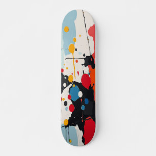 Kleurrijk verfspatspatdruppel abstract ontwerp skateboard