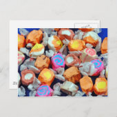 Kleurrijk verpakt taffig snoep briefkaart (Voorkant / Achterkant)