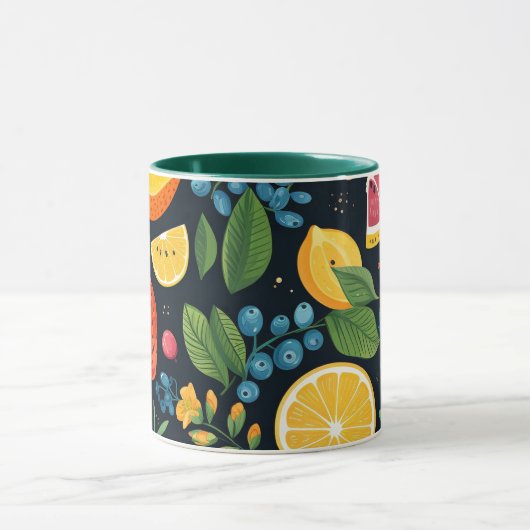 Kleurrijk vers fruitpatroon mok (Midden)