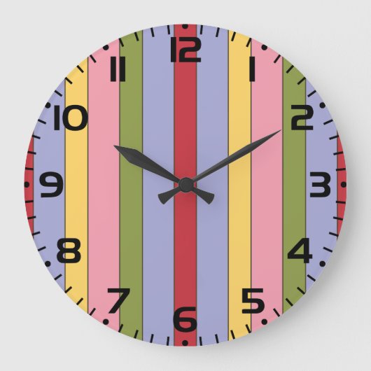 Kleurrijk verticaal Stripspatroon Grote Klok (Voorkant)