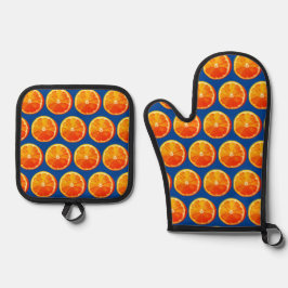 Kleurrijk Vibrant Fruitpatroon Ovenwant & Pannenlap Set