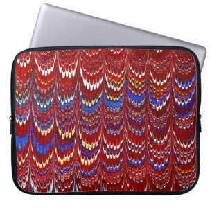 Kleurrijk Victoriaans gemarmerd Hoesje papier Laptop Sleeve