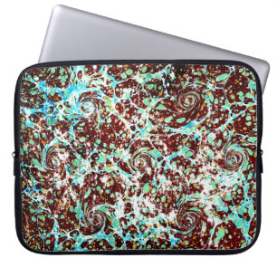 Kleurrijk Victoriaans gemarmerd Hoesje papier Laptop Sleeve