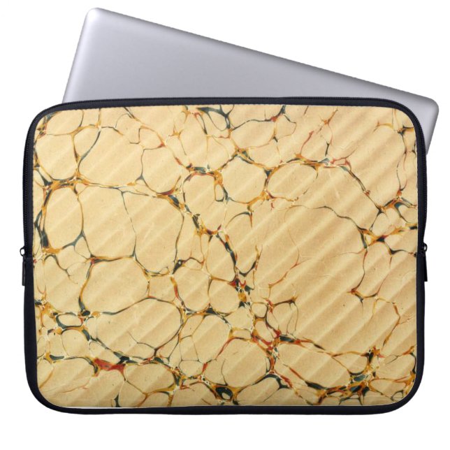 Kleurrijk Victoriaans gemarmerd Hoesje papier Laptop Sleeve (Voorkant)