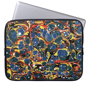 Kleurrijk Victoriaans gemarmerd Hoesje papier Laptop Sleeve