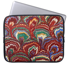 Kleurrijk Victoriaans gemarmerd Hoesje papier Laptop Sleeve