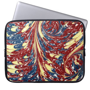 Kleurrijk Victoriaans gemarmerd Hoesje papier Laptop Sleeve