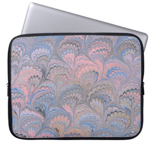 Kleurrijk Victoriaans gemarmerd Hoesje papier Laptop Sleeve