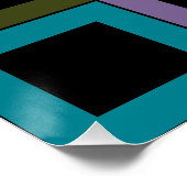 Kleurrijk vierkant blok rasterpatroon perfect poster (Hoek)