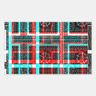 Kleurrijk Vierkant Maze geometrisch geruit patroon Rechthoekige Sticker