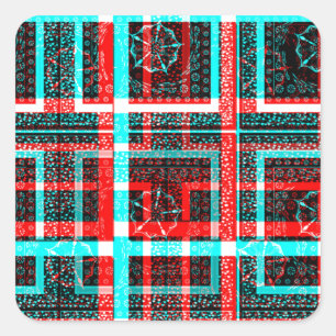 Kleurrijk Vierkant Maze geometrisch geruit patroon Vierkante Sticker