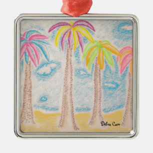 Kleurrijk vierkant ornament met palmpremie