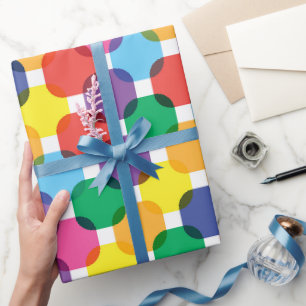 Kleurrijk Vierkant Patroon Cadeaupapier