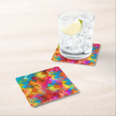 kleurrijk vierkante kartonnen onderzetter (Insitu)