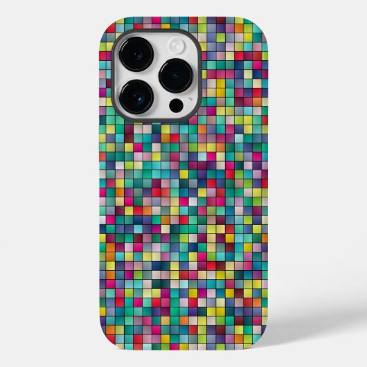 Kleurrijk vierkantsmozaïekgeometrisch patroon spec Case-Mate iPhone case (Achterkant)