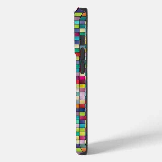 Kleurrijk vierkantsmozaïekgeometrisch patroon spec Case-Mate iPhone case (Achterkant / Links)