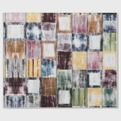 Kleurrijk vierkantspatroon cadeaupapier (Vlak)