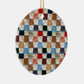 Kleurrijk vierkantspatroon keramisch ornament (Rechts)