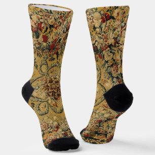 Kleurrijk Vintage Bloem Tapijt Patroon Sokken