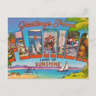 Kleurrijk Vintage Florida  Briefkaart