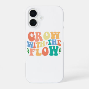 Kleurrijk Vintage Inspirerend Citaat "Groei" iPhone 16 Hoesje