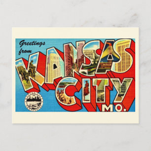 Kleurrijk Vintage Kansas City Briefkaart
