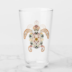 Kleurrijk vintage schildpadontwerp glas