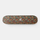 Kleurrijk visgraat Chevron patroon | Monogram Skateboard (Horizontaal)