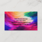 Kleurrijk visitekaartje abstracte penseelstreken (Achterkant)