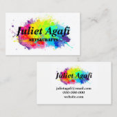 Kleurrijk visitekaartje met gekleurde vlekken (Voorkant / Achterkant)