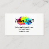 Kleurrijk visitekaartje met gekleurde vlekken (Achterkant)