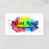 Kleurrijk visitekaartje met gekleurde vlekken (Voorkant)