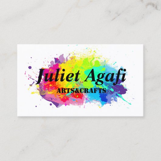 Kleurrijk visitekaartje met gekleurde vlekken (Voorkant)