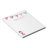 Kleurrijk vlaggenmeisje in PInk Notitieblok (Schuin)