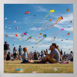 Kleurrijk Vliegerfeest - Vliegers Boven, Publiek O Poster